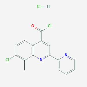 molecular formula C16H11Cl3N2O B1426674 7-Chloro-8-methyl-2-(pyridin-2-yl)quinoline-4-carbonyl chloride hydrochloride CAS No. 1332530-79-6