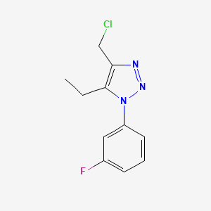 molecular formula C11H11ClFN3 B1426681 4-(chloromethyl)-5-ethyl-1-(3-fluorophenyl)-1H-1,2,3-triazole CAS No. 1338679-27-8