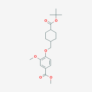 molecular formula C21H30O6 B1426682 Methyl 4-({4-[(tert-butoxy)carbonyl]-cyclohexyl}methoxy)-3-methoxybenzoate CAS No. 1299607-51-4