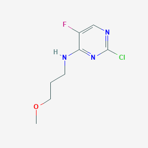 molecular formula C8H11ClFN3O B1426685 2-氯-5-氟-N-(3-甲氧基丙基)嘧啶-4-胺 CAS No. 1338494-90-8