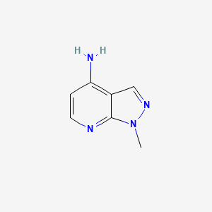 molecular formula C7H8N4 B1426694 1-methyl-1H,2H,4H-pyrazolo[3,4-b]pyridin-4-imine CAS No. 1221288-29-4