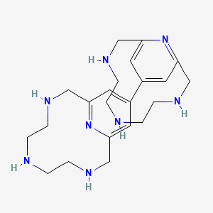 molecular formula C22H34N8 B14266951 13-(3,6,9,15-Tetrazabicyclo[9.3.1]pentadeca-1(14),11(15),12-trien-13-yl)-3,6,9,15-tetrazabicyclo[9.3.1]pentadeca-1(14),11(15),12-triene CAS No. 137158-23-7