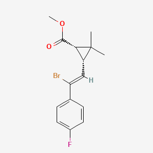 molecular formula C15H16BrFO2 B14266960 Cyclopropanecarboxylic acid, 3-(2-bromo-2-(4-fluorophenyl)ethenyl)-2,2-dimethyl-, methyl ester, (1alpha,3alpha(Z))- CAS No. 133472-23-8