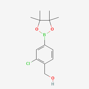 molecular formula C13H18BClO3 B1426698 (2-Chloro-4-(4,4,5,5-tetramethyl-1,3,2-dioxaborolan-2-yl)phenyl)methanol CAS No. 1051316-34-7