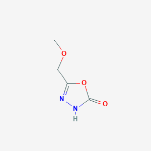 molecular formula C4H6N2O3 B1426706 5-(Methoxymethyl)-2,3-dihydro-1,3,4-oxadiazol-2-one CAS No. 1711-90-6