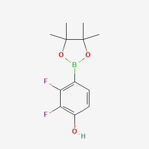 molecular formula C12H15BF2O3 B1426709 2,3-Difluoro-4-(4,4,5,5-tetramethyl-1,3,2-dioxaborolan-2-yl)phenol CAS No. 1029439-85-7