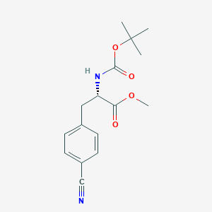 molecular formula C16H20N2O4 B1426712 (S)-Methyl 2-((tert-butoxycarbonyl)amino)-3-(4-cyanophenyl)propanoate CAS No. 298693-79-5