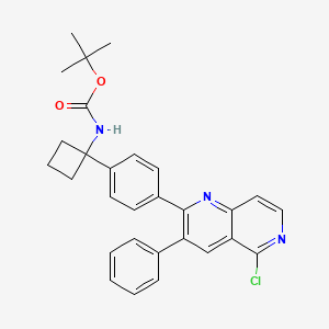 molecular formula C29H28ClN3O2 B1426722 tert-Butyl (1-(4-(5-chloro-3-phenyl-1,6-naphthyridin-2-yl)phenyl)cyclobutyl)carbamate CAS No. 1032349-99-7