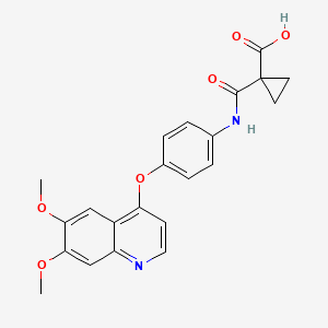 molecular formula C22H20N2O6 B1426728 1-[4-(6,7-二甲氧基-喹啉-4-氧基)-苯甲酰基氨基甲酰基]-环丙烷甲酸 CAS No. 849217-77-2