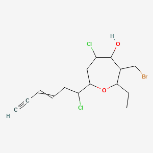 3-(Bromomethyl)-5-chloro-7-(1-chlorohex-3-en-5-ynyl)-2-ethyloxepan-4-ol