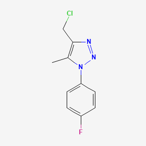 molecular formula C10H9ClFN3 B1426739 4-(chloromethyl)-1-(4-fluorophenyl)-5-methyl-1H-1,2,3-triazole CAS No. 1338655-97-2