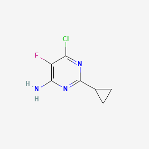 molecular formula C7H7ClFN3 B1426741 6-Chloro-2-cyclopropyl-5-fluoropyrimidin-4-amine CAS No. 1311275-34-9