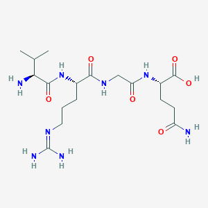 molecular formula C18H34N8O6 B14267424 L-Valyl-N~5~-(diaminomethylidene)-L-ornithylglycyl-L-glutamine CAS No. 189755-17-7