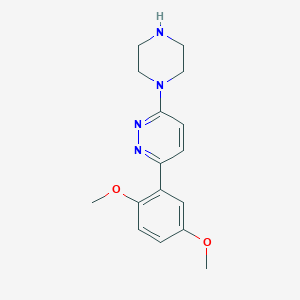 molecular formula C16H20N4O2 B1426743 3-(2,5-Dimethoxyphenyl)-6-piperazin-1-ylpyridazine CAS No. 1338671-24-1