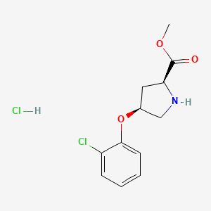 molecular formula C12H15Cl2NO3 B1426750 Methyl (2S,4S)-4-(2-chlorophenoxy)-2-pyrrolidinecarboxylate hydrochloride CAS No. 1217687-73-4