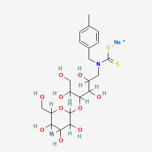 D-Glucitol, 1-deoxy-1-((dithiocarboxy)((4-methylphenyl)methyl)amino)-4-O-beta-D-galactopyranosyl-, monosodium salt