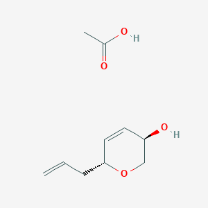 molecular formula C10H16O4 B14267531 acetic acid;(3R,6R)-6-prop-2-enyl-3,6-dihydro-2H-pyran-3-ol CAS No. 205827-34-5