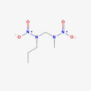 molecular formula C5H12N4O4 B14267570 N-methyl-N-[[nitro(propyl)amino]methyl]nitramide CAS No. 168983-73-1