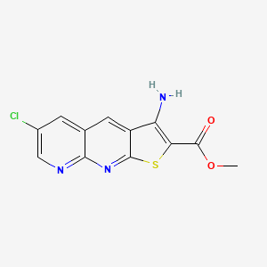 molecular formula C12H8ClN3O2S B1426758 3-氨基-6-氯噻吩并[2,3-b]1,8-萘啶-2-甲酸甲酯 CAS No. 1353877-96-9