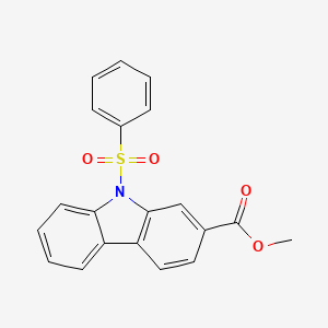 molecular formula C20H15NO4S B14267628 Methyl 9-(benzenesulfonyl)-9H-carbazole-2-carboxylate CAS No. 138054-42-9