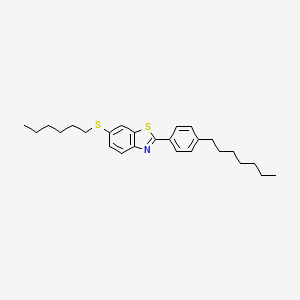 molecular formula C26H35NS2 B14267639 2-(4-Heptylphenyl)-6-(hexylsulfanyl)-1,3-benzothiazole CAS No. 188302-13-8