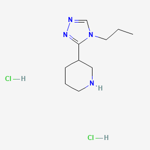 molecular formula C10H20Cl2N4 B1426765 3-(4-propyl-4H-1,2,4-triazol-3-yl)piperidine dihydrochloride CAS No. 1332528-89-8