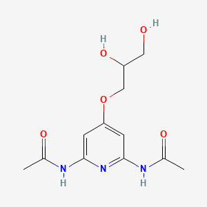 molecular formula C12H17N3O5 B14267753 N,N'-[4-(2,3-Dihydroxypropoxy)pyridine-2,6-diyl]diacetamide CAS No. 138448-97-2