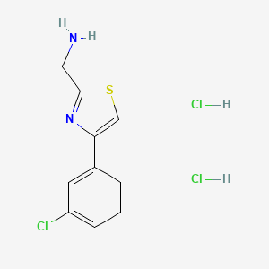 molecular formula C10H11Cl3N2S B1426782 ([4-(3-Chlorophenyl)-1,3-thiazol-2-yl]methyl)amine dihydrochloride CAS No. 1332530-46-7