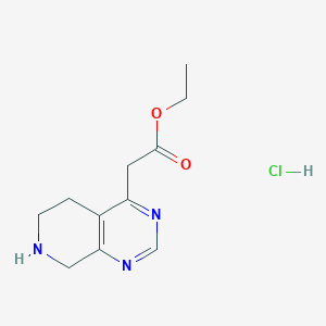 molecular formula C11H16ClN3O2 B1426787 盐酸乙基 2-(5,6,7,8-四氢吡啶并[3,4-d]嘧啶-4-基)乙酸酯 CAS No. 1187830-52-9