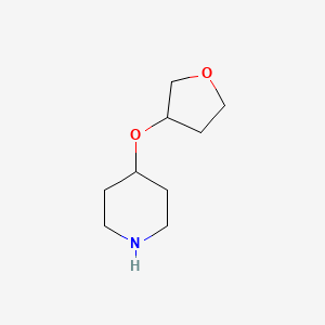 molecular formula C9H17NO2 B1426798 4-(氧杂环丙烷-3-氧基)哌啶 CAS No. 1275075-62-1