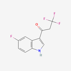 molecular formula C11H7F4NO B1426834 3,3,3-三氟-1-(5-氟-1H-吲哚-3-基)丙-1-酮 CAS No. 1480459-88-8