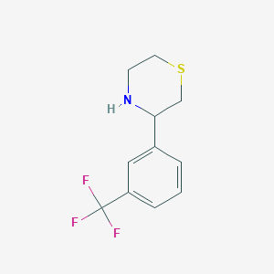molecular formula C11H12F3NS B1426838 3-[3-(三氟甲基)苯基]硫代吗啉 CAS No. 1342431-41-7