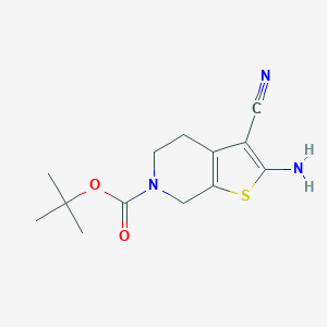 molecular formula C13H17N3O2S B142684 tert-butyl 2-amino-3-cyano-4,7-dihydrothieno[2,3-c]pyridine-6(5H)-carboxylate CAS No. 150986-83-7
