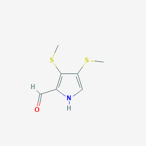 molecular formula C7H9NOS2 B14268484 3,4-Bis(methylsulfanyl)-1H-pyrrole-2-carbaldehyde CAS No. 189090-45-7