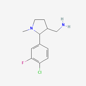 B1426863 [2-(4-Chloro-3-fluorophenyl)-1-methylpyrrolidin-3-yl]methanamine CAS No. 1342051-10-8