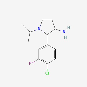 molecular formula C13H18ClFN2 B1426866 2-(4-氯-3-氟苯基)-1-(丙-2-基)吡咯烷-3-胺 CAS No. 1407056-92-1