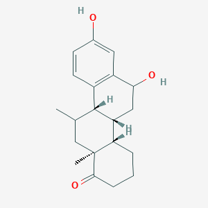 molecular formula C20H26O3 B142687 (4aS,4bR,10bS,12aS)-6,8-dihydroxy-11,12a-dimethyl-2,3,4,4a,4b,5,6,10b,11,12-decahydrochrysen-1-one CAS No. 150490-87-2