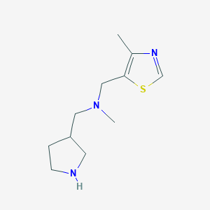 molecular formula C11H19N3S B1426874 甲基[(4-甲基-1,3-噻唑-5-基)甲基](吡咯烷-3-基甲基)胺 CAS No. 1409185-92-7