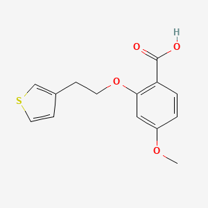 molecular formula C14H14O4S B1426881 4-甲氧基-2-[2-(噻吩-3-基)乙氧基]苯甲酸 CAS No. 1407126-29-7
