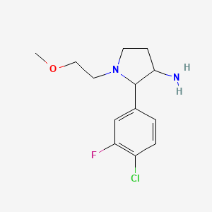 molecular formula C13H18ClFN2O B1426883 2-(4-氯-3-氟苯基)-1-(2-甲氧基乙基)吡咯烷-3-胺 CAS No. 1461706-13-7