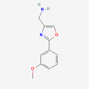 molecular formula C11H12N2O2 B1426909 2-(3-Methoxy-phenyl)-oxazol-4-YL-methylamine CAS No. 885273-17-6