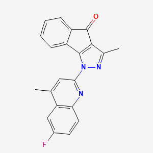 Indeno(1,2-c)pyrazol-4(1H)-one, 1-(6-fluoro-4-methyl-2-quinolinyl)-3-methyl-