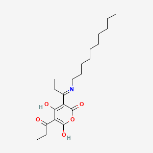 (3Z)-3-(1-(Decylamino)propylidene)-6-hydroxy-5-propanoylpyran-2,4-dione