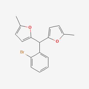 molecular formula C17H15BrO2 B14269209 2-[(2-bromophenyl)-(5-methylfuran-2-yl)methyl]-5-methylfuran 