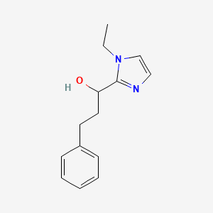 molecular formula C14H18N2O B1426921 1-(1-ethyl-1H-imidazol-2-yl)-3-phenylpropan-1-ol CAS No. 1376335-77-1