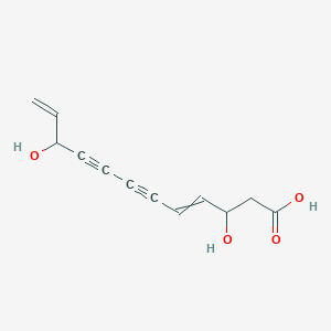 molecular formula C12H12O4 B14269307 3,10-Dihydroxydodeca-4,11-diene-6,8-diynoic acid CAS No. 152340-31-3