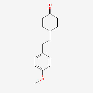 molecular formula C15H18O2 B14269383 2-Cyclohexen-1-one, 4-[2-(4-methoxyphenyl)ethyl]- CAS No. 138870-88-9