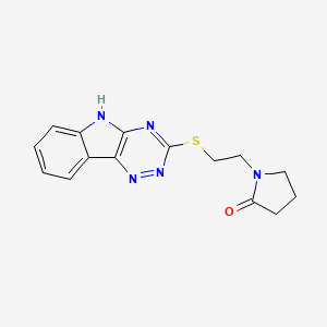 1-[2-(5H-[1,2,4]triazino[5,6-b]indol-3-ylsulfanyl)ethyl]pyrrolidin-2-one