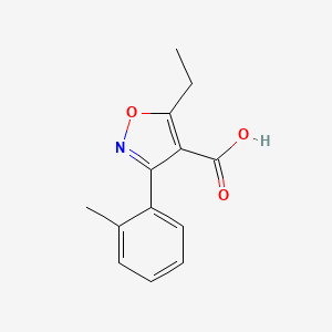molecular formula C13H13NO3 B1426962 5-Ethyl-3-(o-tolyl)isoxazole-4-carboxylic acid CAS No. 1496323-46-6