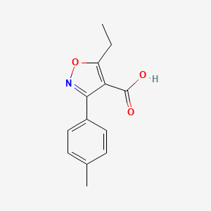 molecular formula C13H13NO3 B1426963 5-乙基-3-(对甲苯基)异恶唑-4-羧酸 CAS No. 1482478-79-4